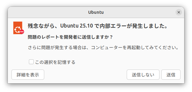 エラー表示画面